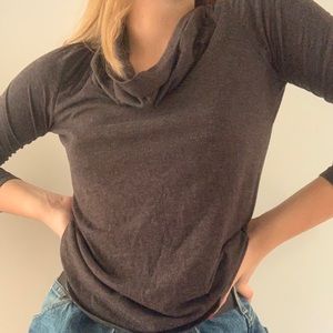 super soft cowl neck long sleeve t-shirt